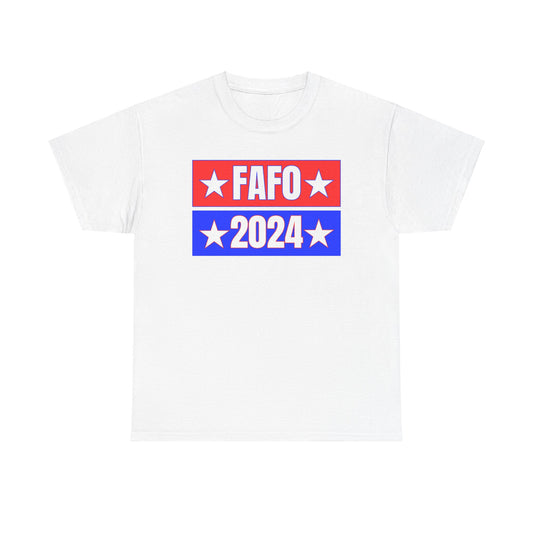 Anti Trump FAFO 2024 Unisex Heavy Cotton Tee, Resistance Tee, Protest Shirt, Political Activist Apparel, Anti Trump Clothing, White Express Delivery available