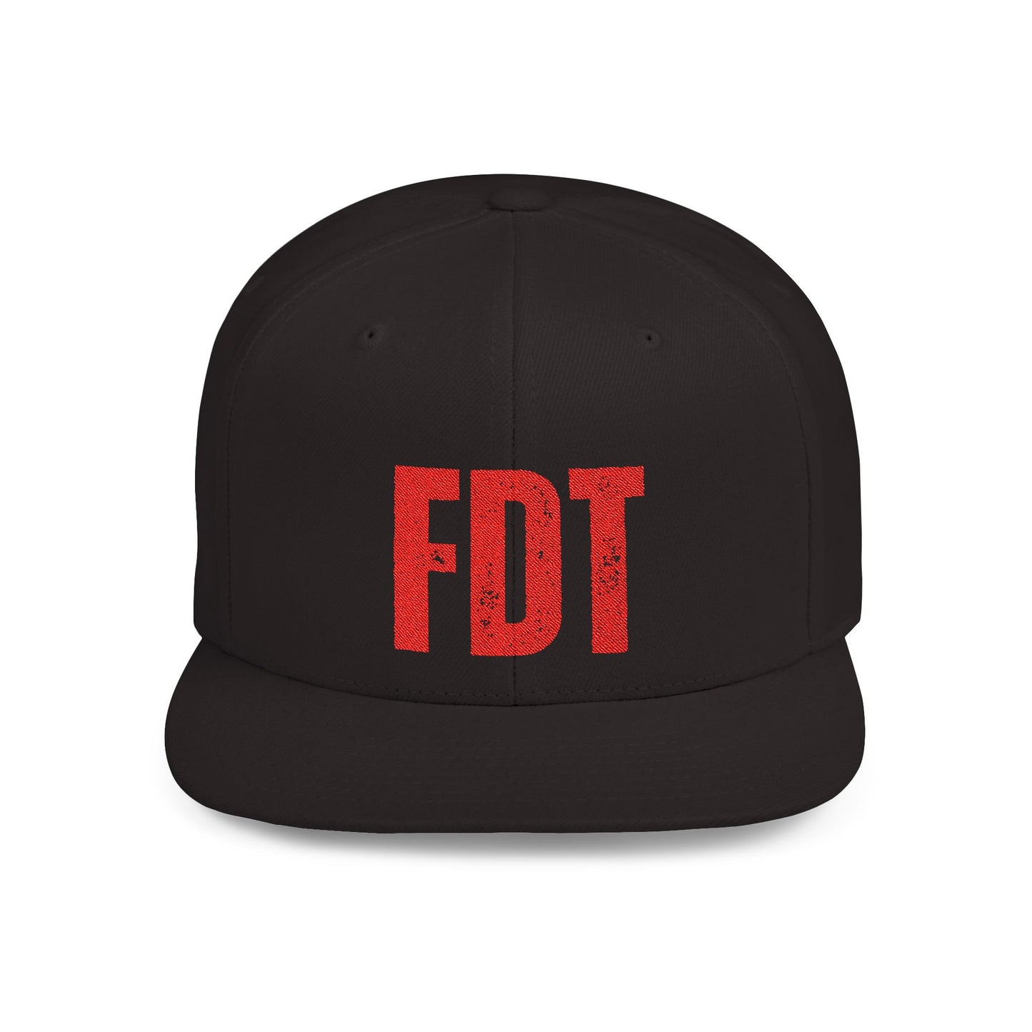 FDT Snapback Hat Political Satire - Black with Red Embroidery