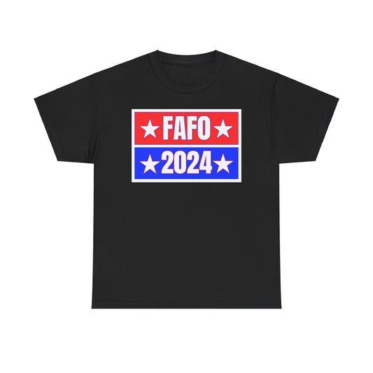 Anti Trump FAFO 2024 Unisex Heavy Cotton Tee, Resistance Tee, Protest Shirt, Political Activist Apparel, Anti Trump Clothing, Black