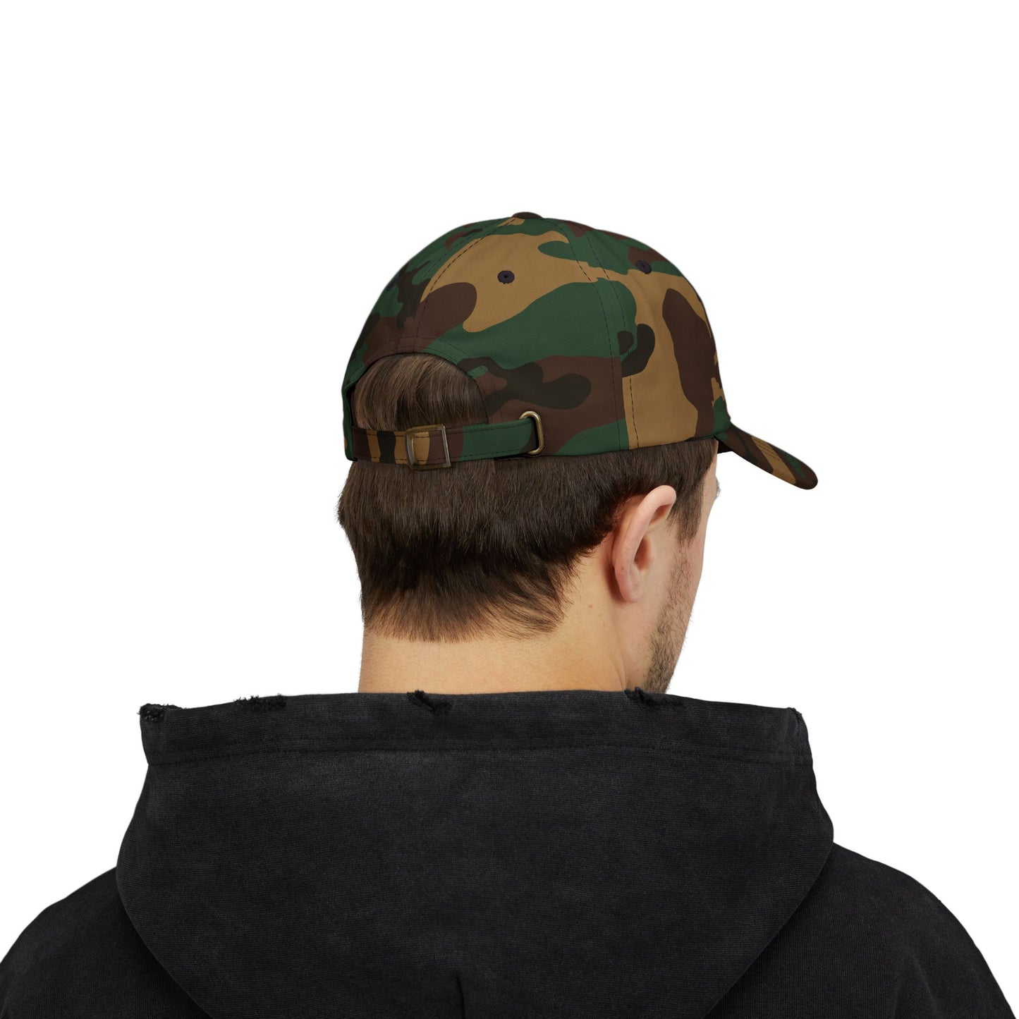 Is America Great Yet? | Classic Dad Cap | Green Camo Hat with White Embroidery