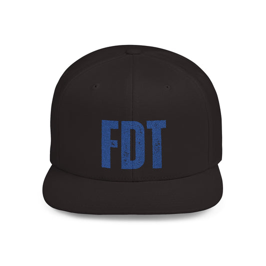 FDT Snapback Hat Political Satire - Black with Blue Embroidery