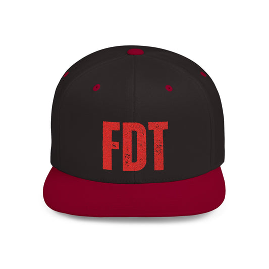 FDT Snapback Hat Political Satire - Black and Red, Red Embroidery