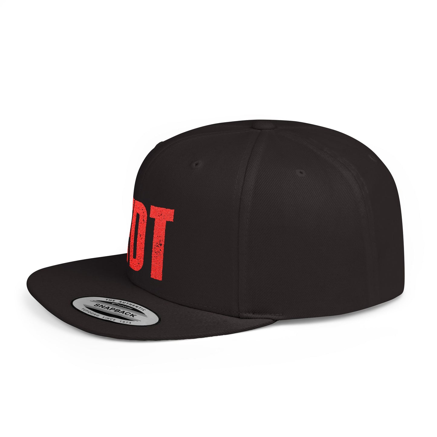 FDT Snapback Hat Political Satire - Black with Red Embroidery